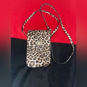 Leopard Print Crossbody Bag, with clear side for phone. NWOT
